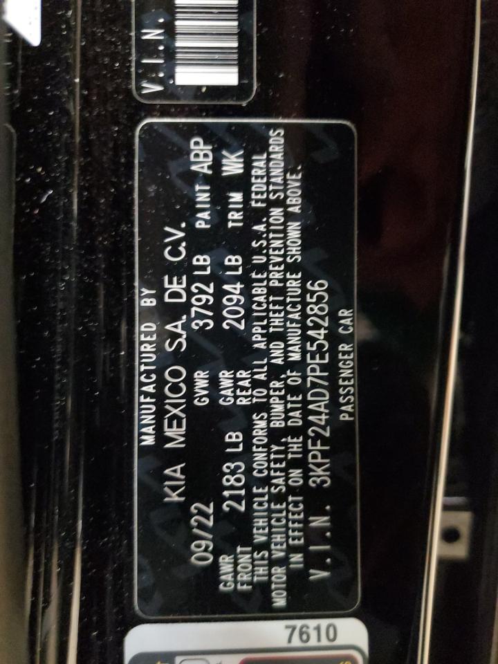 2023 KIA FORTE LX VIN:3KPF24AD7PE542856