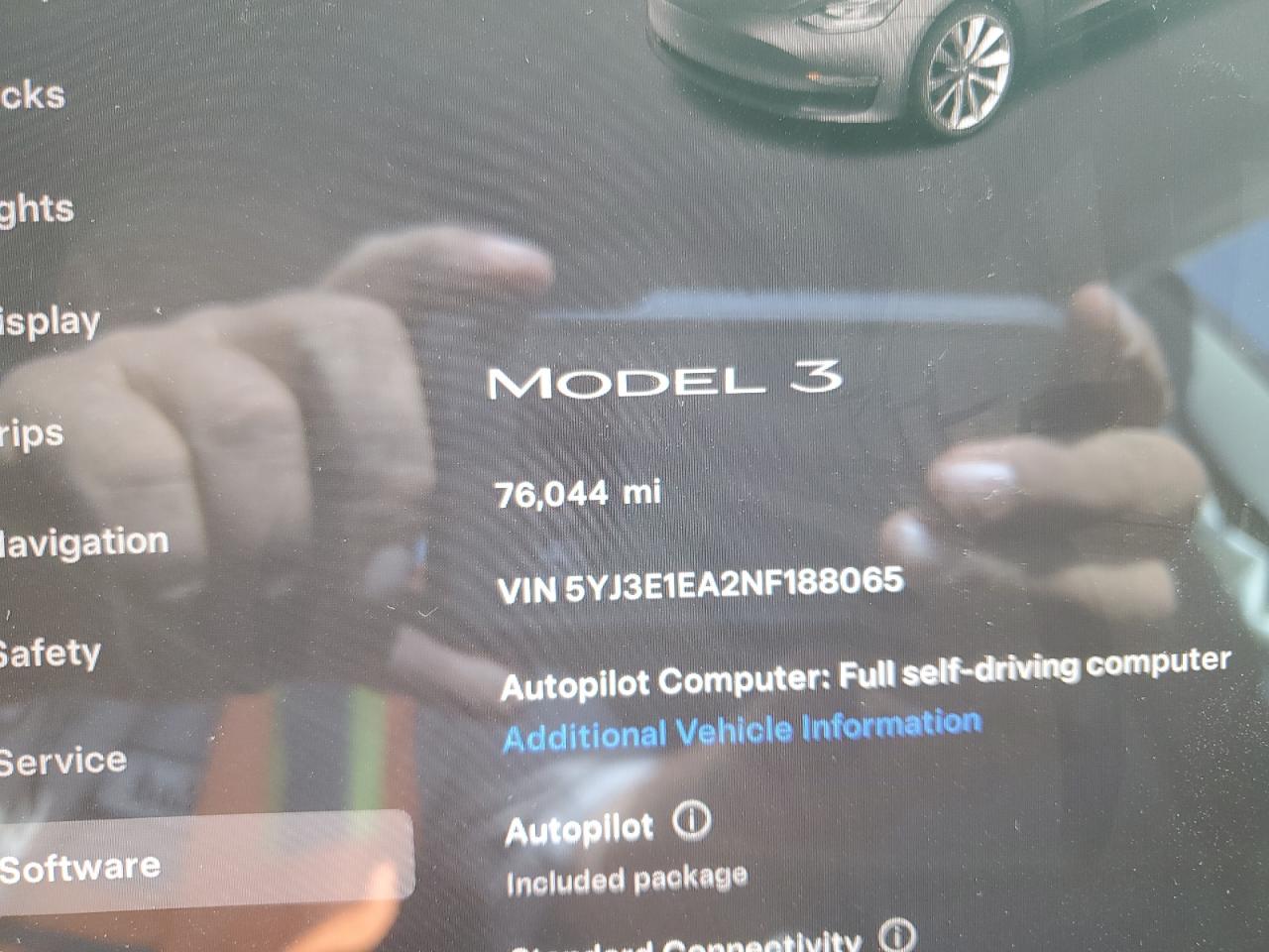 2022 TESLA MODEL 3  VIN:5YJ3E1EA2NF188065