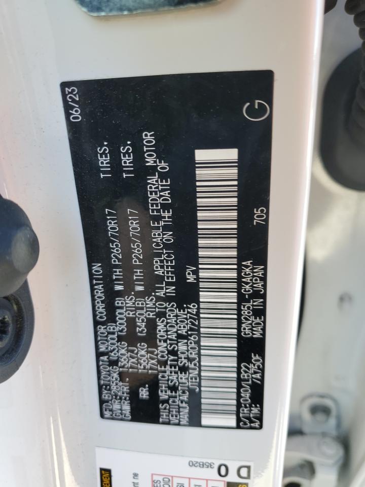 2023 TOYOTA 4RUNNER SE VIN:JTENU5JR0P6172746