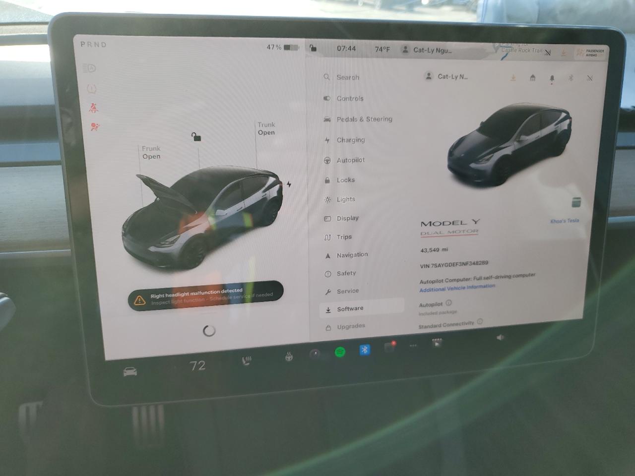 2022 TESLA MODEL Y  VIN:7SAYGDEF3NF348289