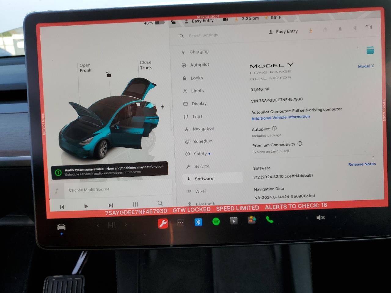 2022 TESLA MODEL Y  VIN:7SAYGDEE7NF457930