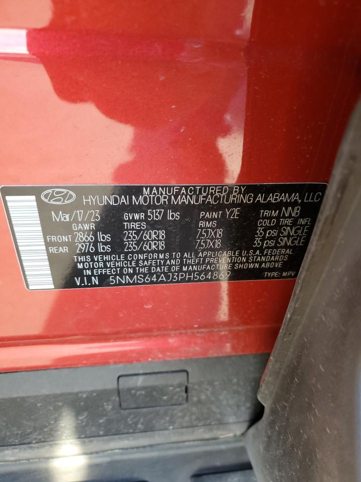 2023 HYUNDAI SANTA FE XRT VIN:5NMS64AJ3PH564869