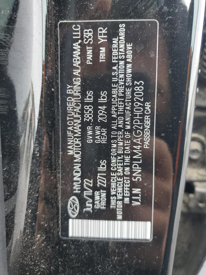 2023 HYUNDAI ELANTRA SEL VIN:5NPLM4AG2PH092083