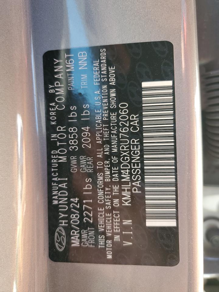 2024 HYUNDAI ELANTRA SEL VIN:KMHLM4DGXRU762060