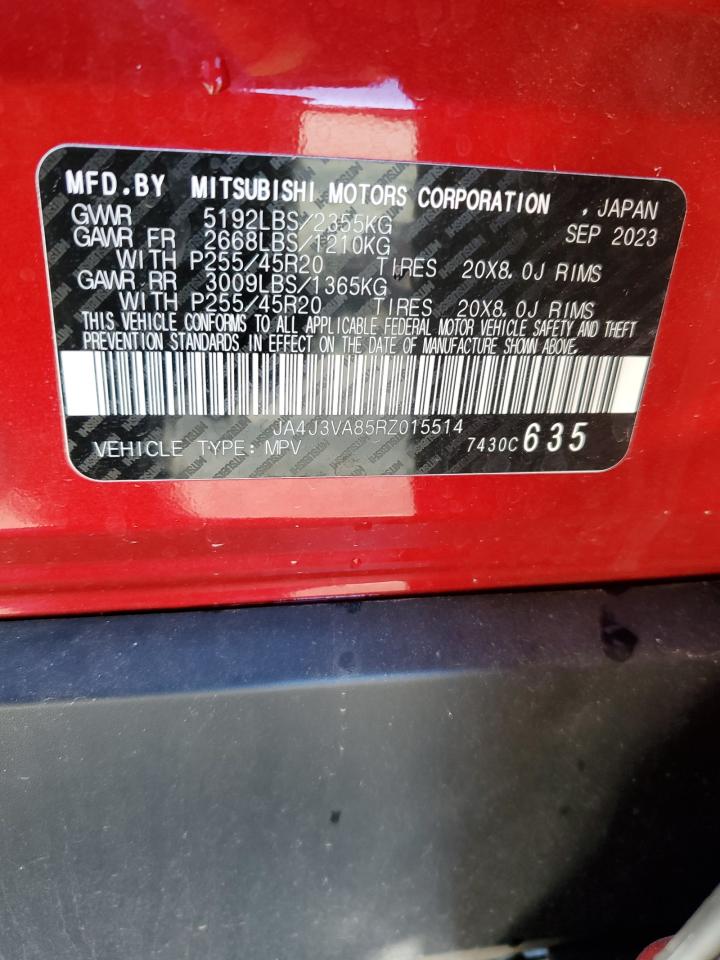 2024 MITSUBISHI OUTLANDER SE VIN:JA4J3VA85RZ015514