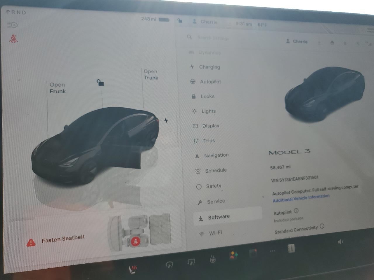 2022 TESLA MODEL 3  VIN:5YJ3E1EA5NF321501