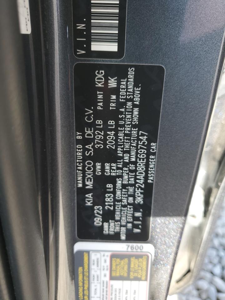 2024 KIA FORTE LX VIN:3KPF24AD8RE697547