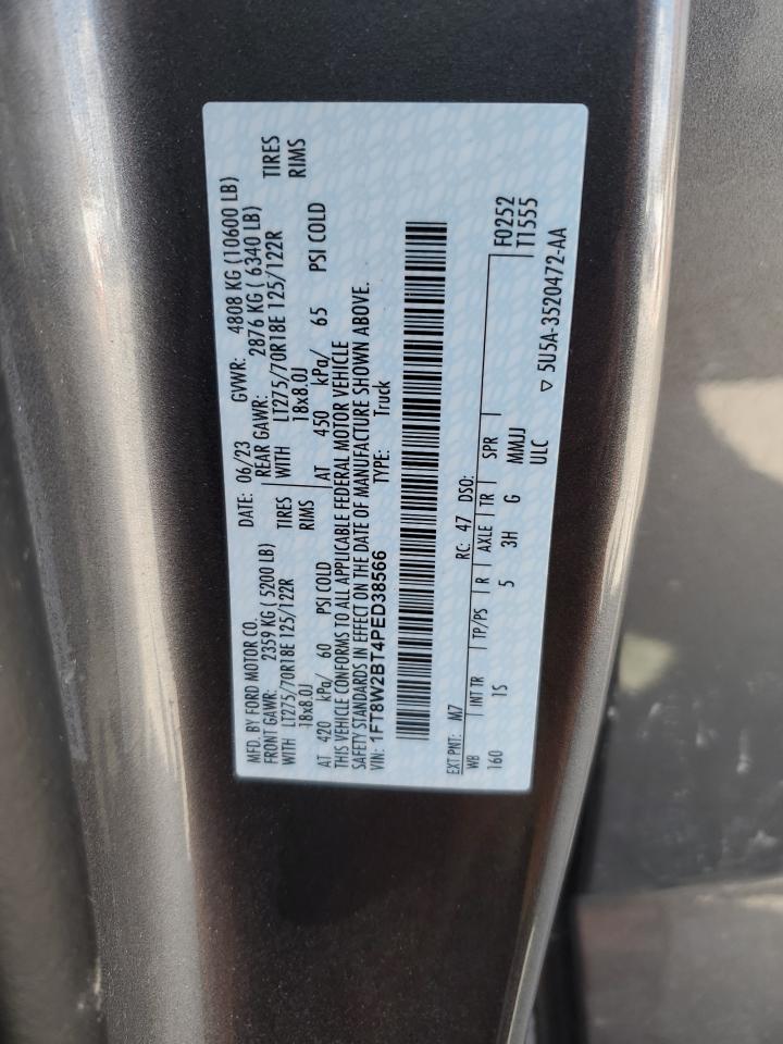 2023 FORD F250 SUPER DUTY VIN:1FT8W2BT4PED38566