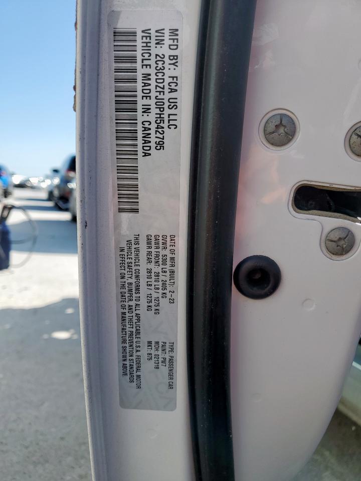 2023 DODGE CHALLENGER R/T SCAT PACK VIN:2C3CDZFJ0PH542795