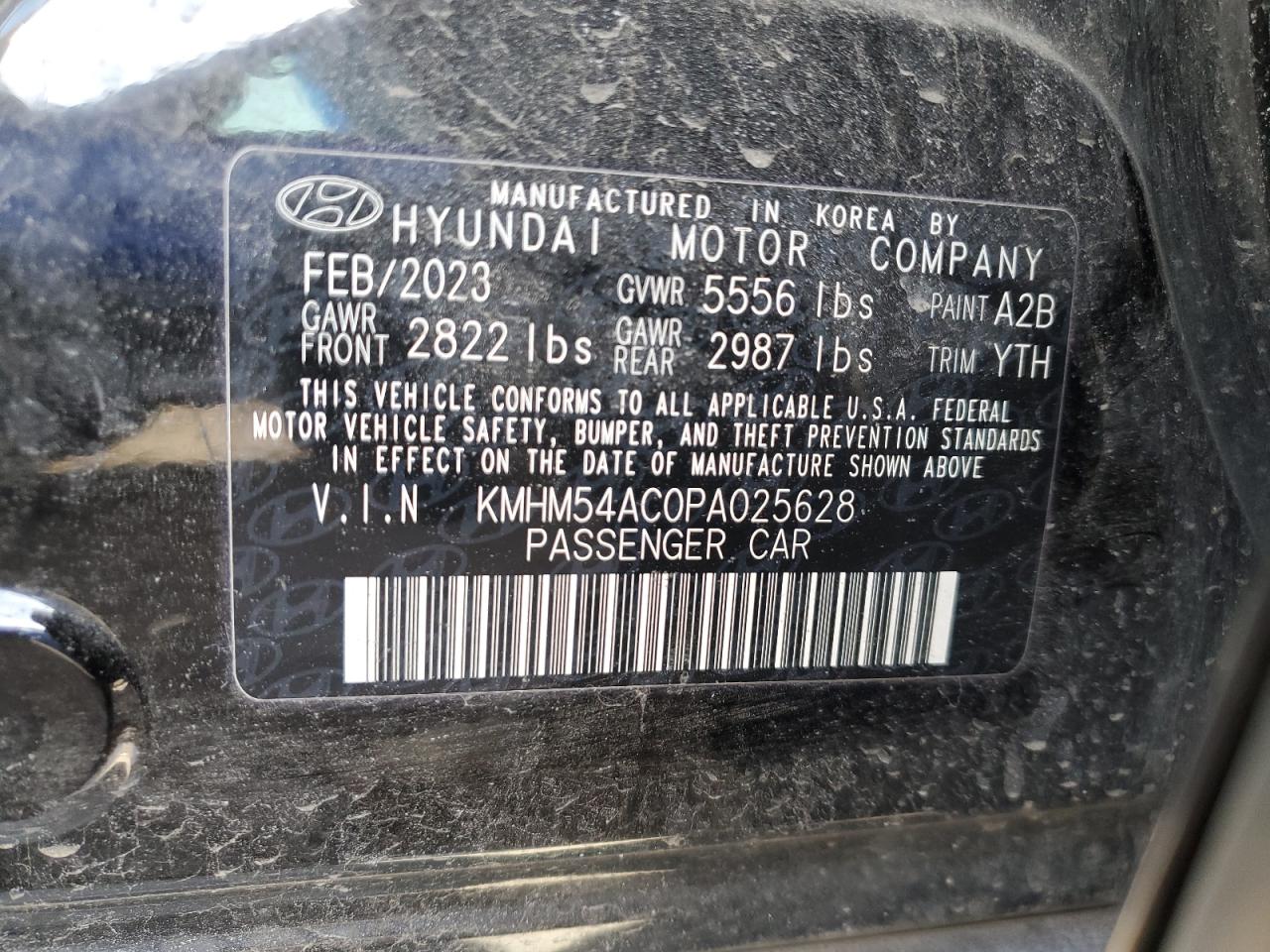 2023 HYUNDAI IONIQ 6 LIMITED VIN:KMHM54AC0PA025628