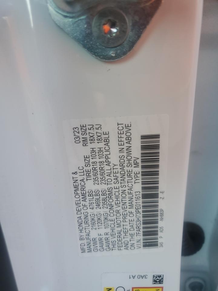 2023 HONDA CR-V EXL VIN:7FARS3H73PE011613