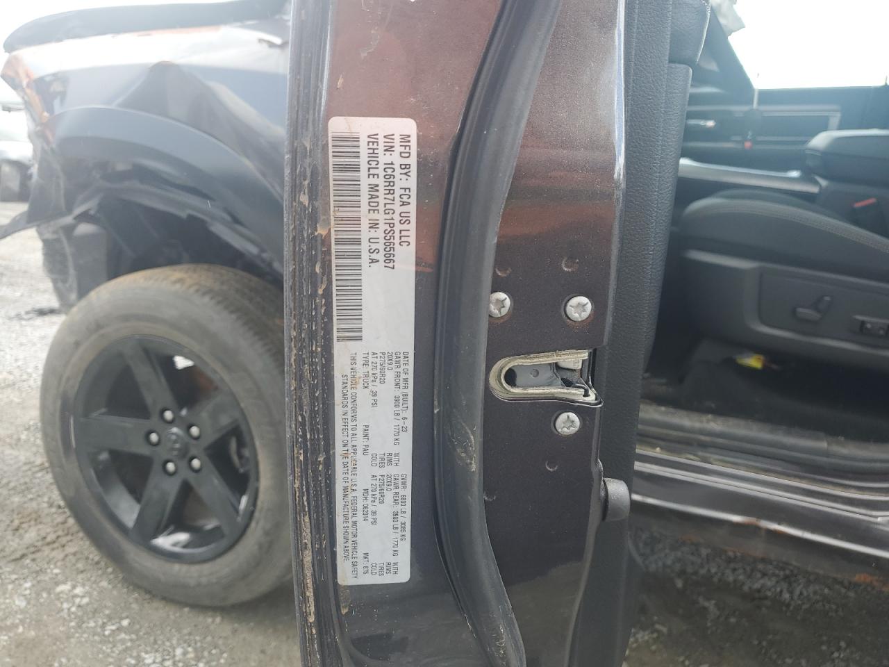 2023 RAM 1500 CLASSIC SLT VIN:1C6RR7LG1PS565667