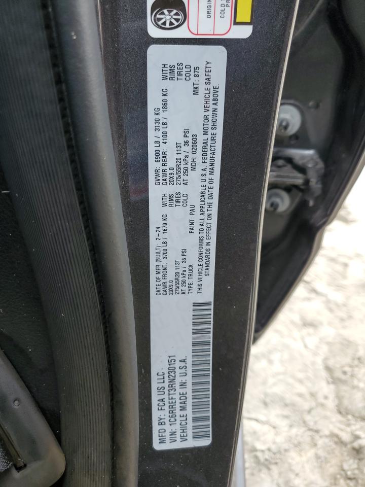 2024 RAM 1500 BIG HORN/LONE STAR VIN:1C6RREFT3RN230151