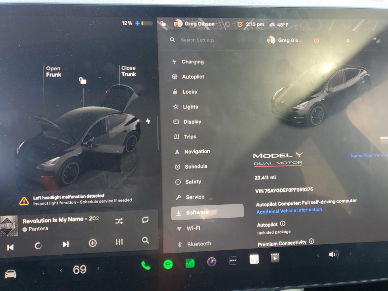 2023 TESLA MODEL Y  VIN:7SAYGDEF8PF959275