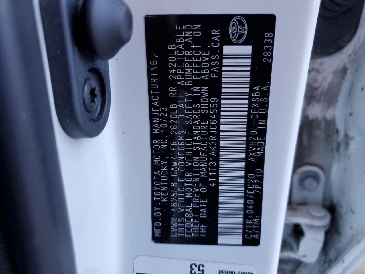 2024 TOYOTA CAMRY SE NIGHT SHADE VIN:4T1T31AK3RU064559