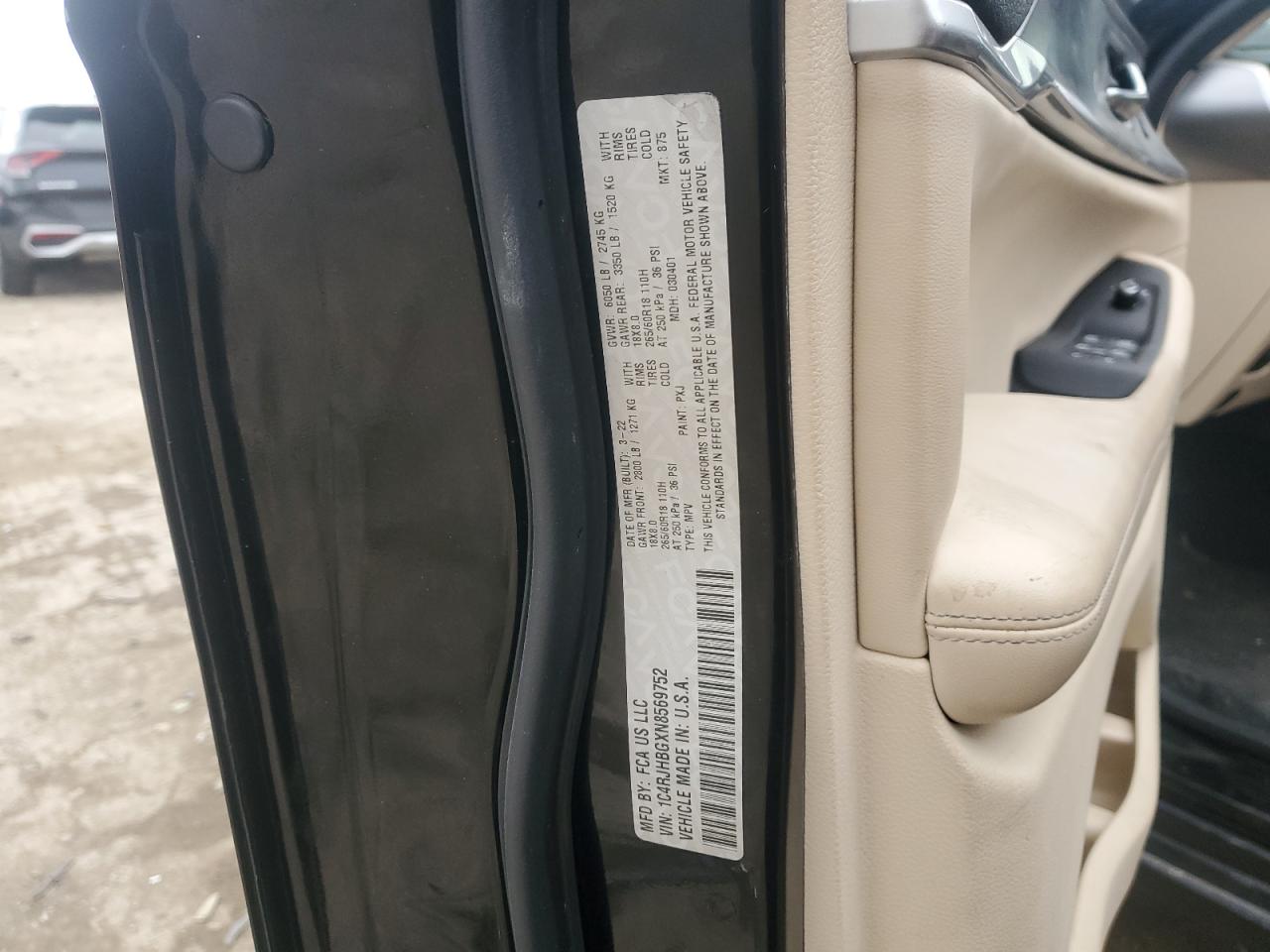2022 JEEP GRAND CHEROKEE LIMITED VIN:1C4RJHBGXN8569752
