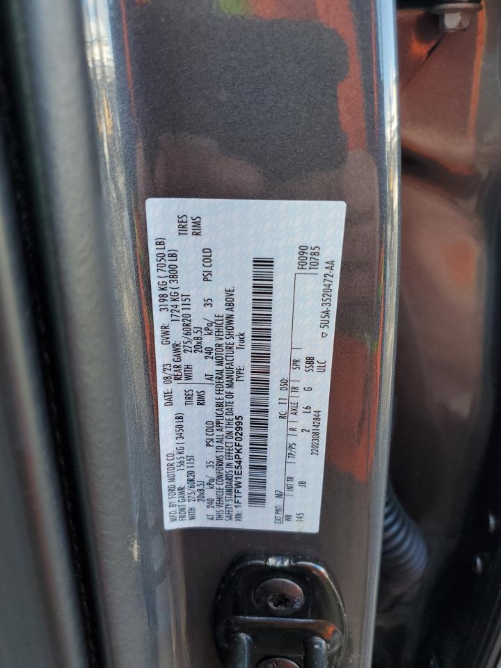2023 FORD F150 SUPERCREW VIN:1FTFW1E54PKF02995