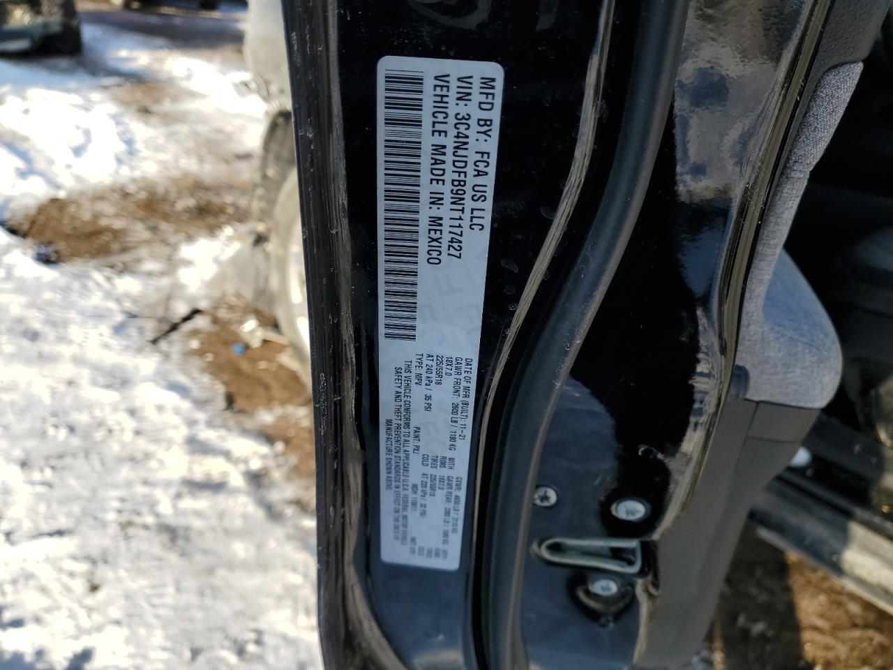 2022 JEEP COMPASS LATITUDE LUX VIN:3C4NJDFB9NT117427