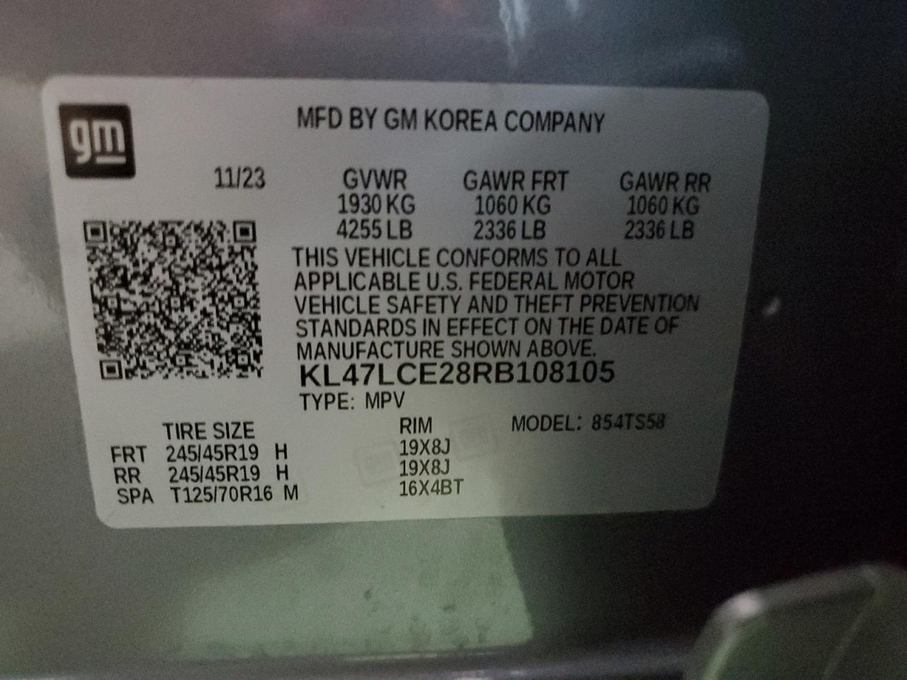 2024 BUICK ENVISTA AVENIR VIN:KL47LCE28RB108105