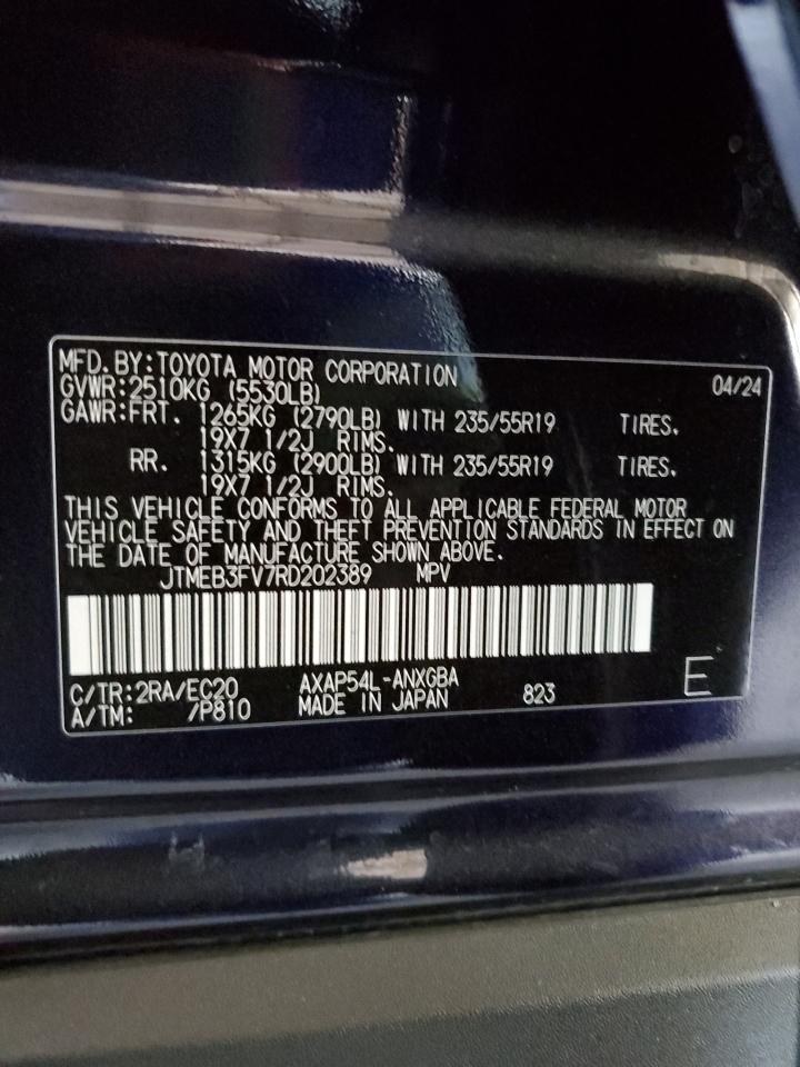 2024 TOYOTA RAV4 PRIME XSE VIN:JTMEB3FV7RD202389