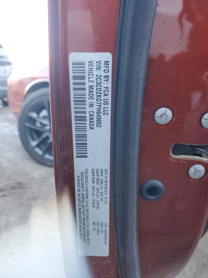 2023 DODGE CHALLENGER GT VIN:2C3CDZKG7PH649062