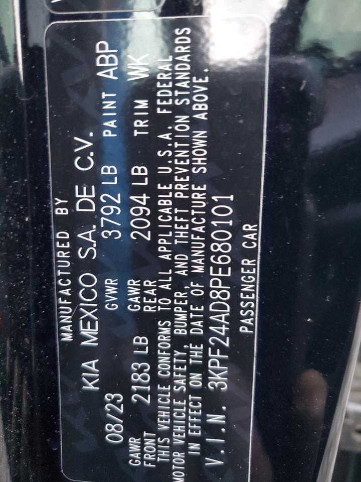 2023 KIA FORTE LX VIN:3KPF24AD8PE680101