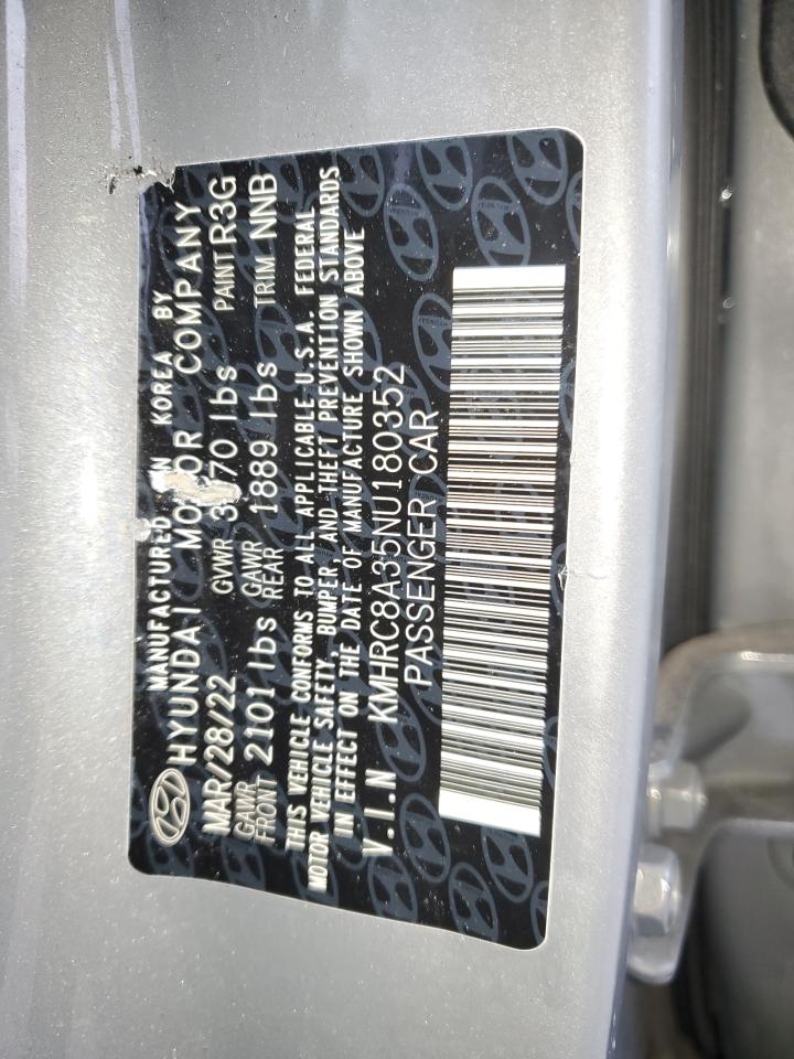 2022 HYUNDAI VENUE SEL VIN:KMHRC8A35NU180352