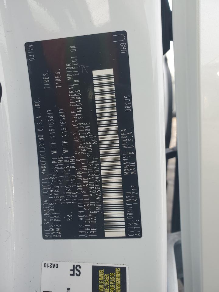 2024 TOYOTA COROLLA CROSS LE VIN:7MUCAABG0RV092477