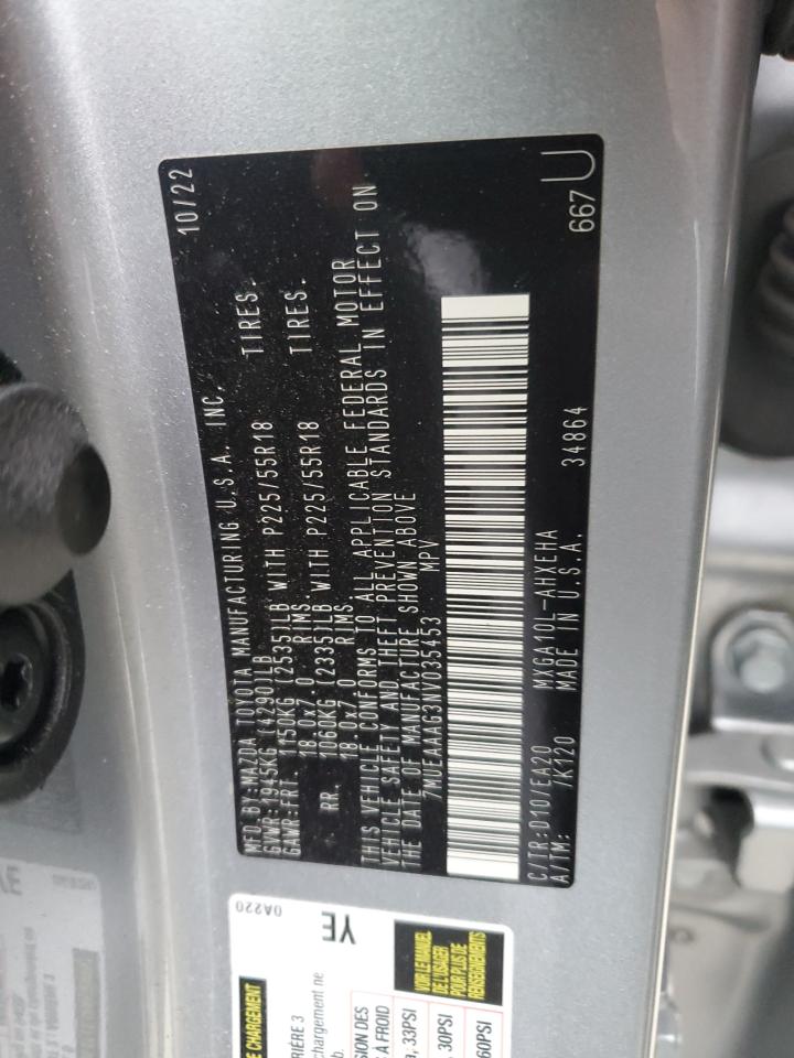 2022 TOYOTA COROLLA CROSS XLE VIN:7MUEAAAG3NV035453