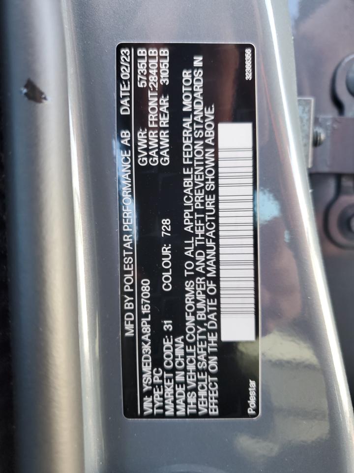 2023 POLESTAR 2  VIN:YSMED3KA8PL157080