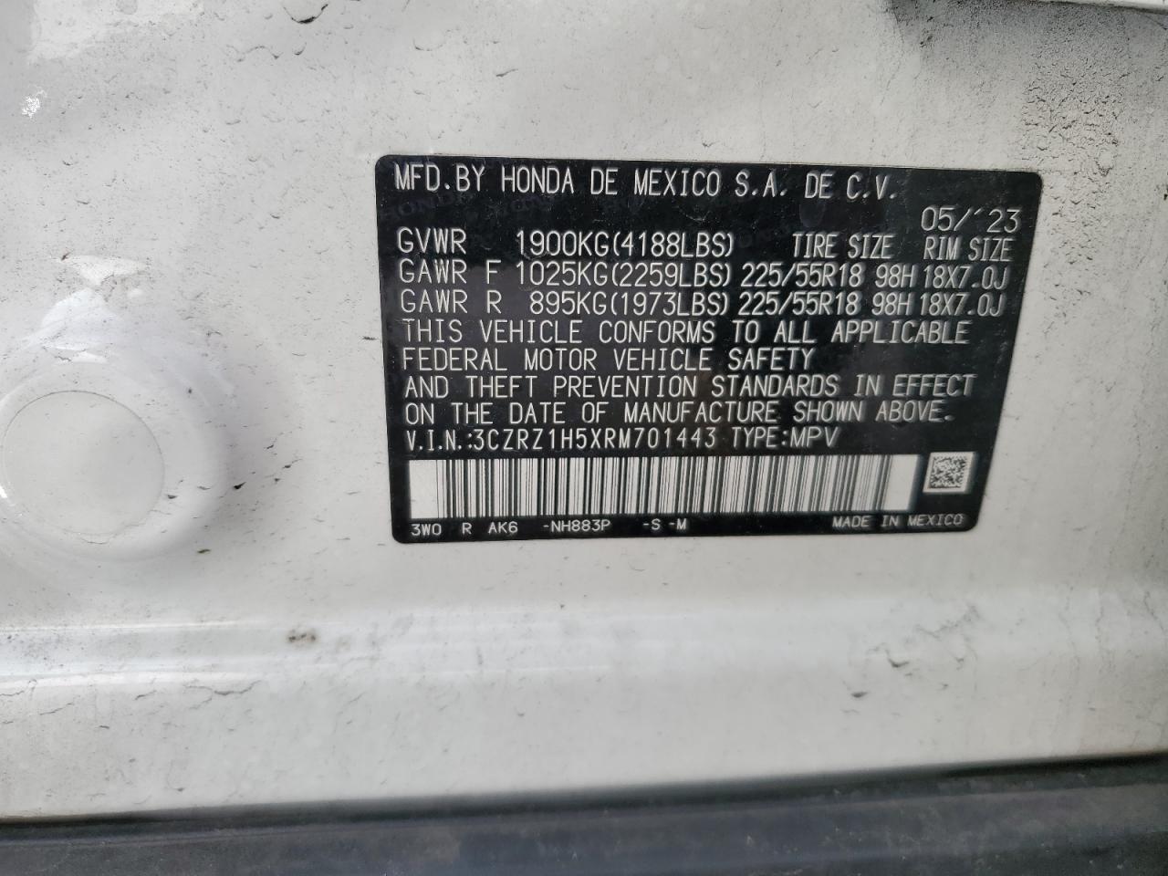 2024 HONDA HR-V SPORT VIN:3CZRZ1H5XRM701443