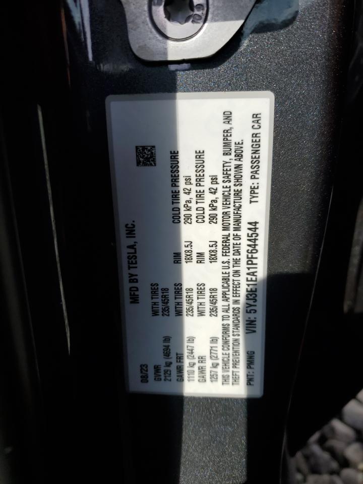 2023 TESLA MODEL 3  VIN:5YJ3E1EA1PF644544