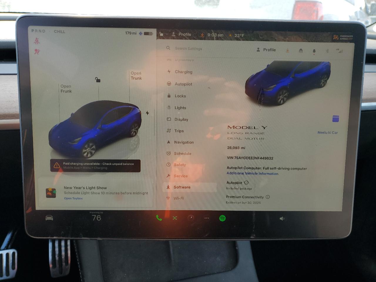 2022 TESLA MODEL Y  VIN:7SAYGDEE3NF449632