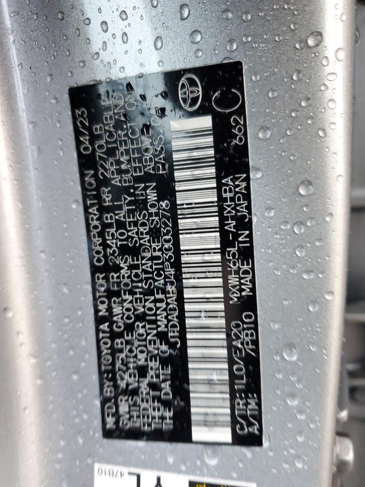 2023 TOYOTA PRIUS LE VIN:JTDADABU4P3003278