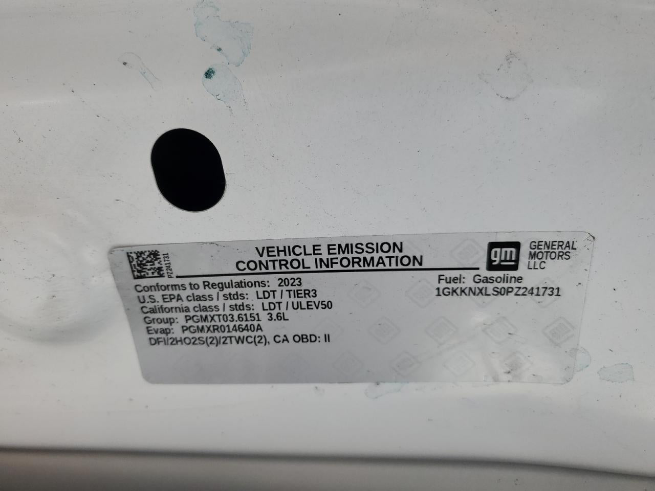 2023 GMC ACADIA DENALI VIN:1GKKNXLS0PZ241731