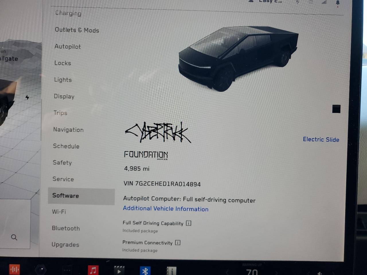 2024 TESLA CYBERTRUCK VIN:7G2CEHED1RA014894
