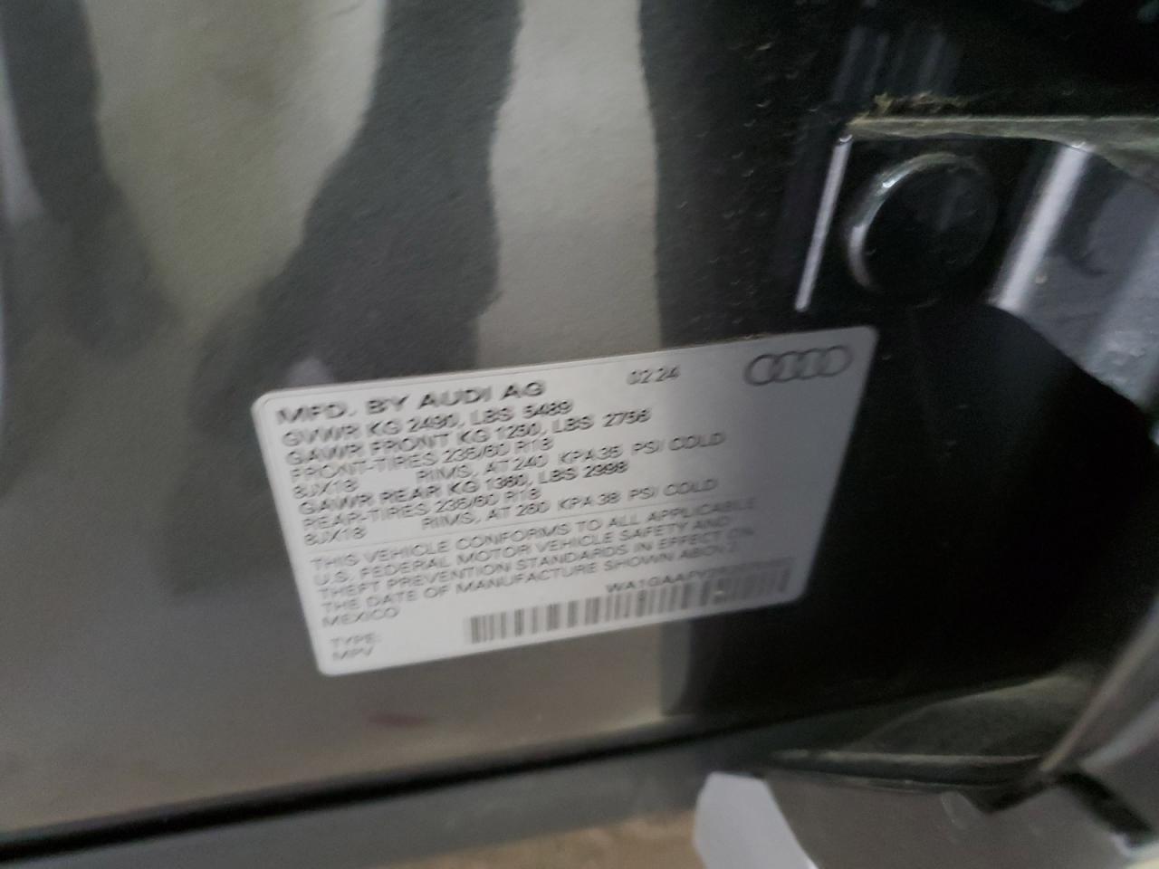 2024 AUDI Q5 PREMIUM 45 VIN:WA1GAAFY2R2070562