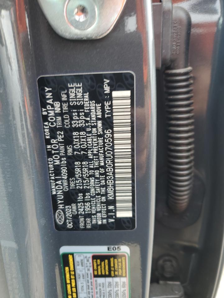 2024 HYUNDAI KONA SEL VIN:KM8HB3AB0RU070596