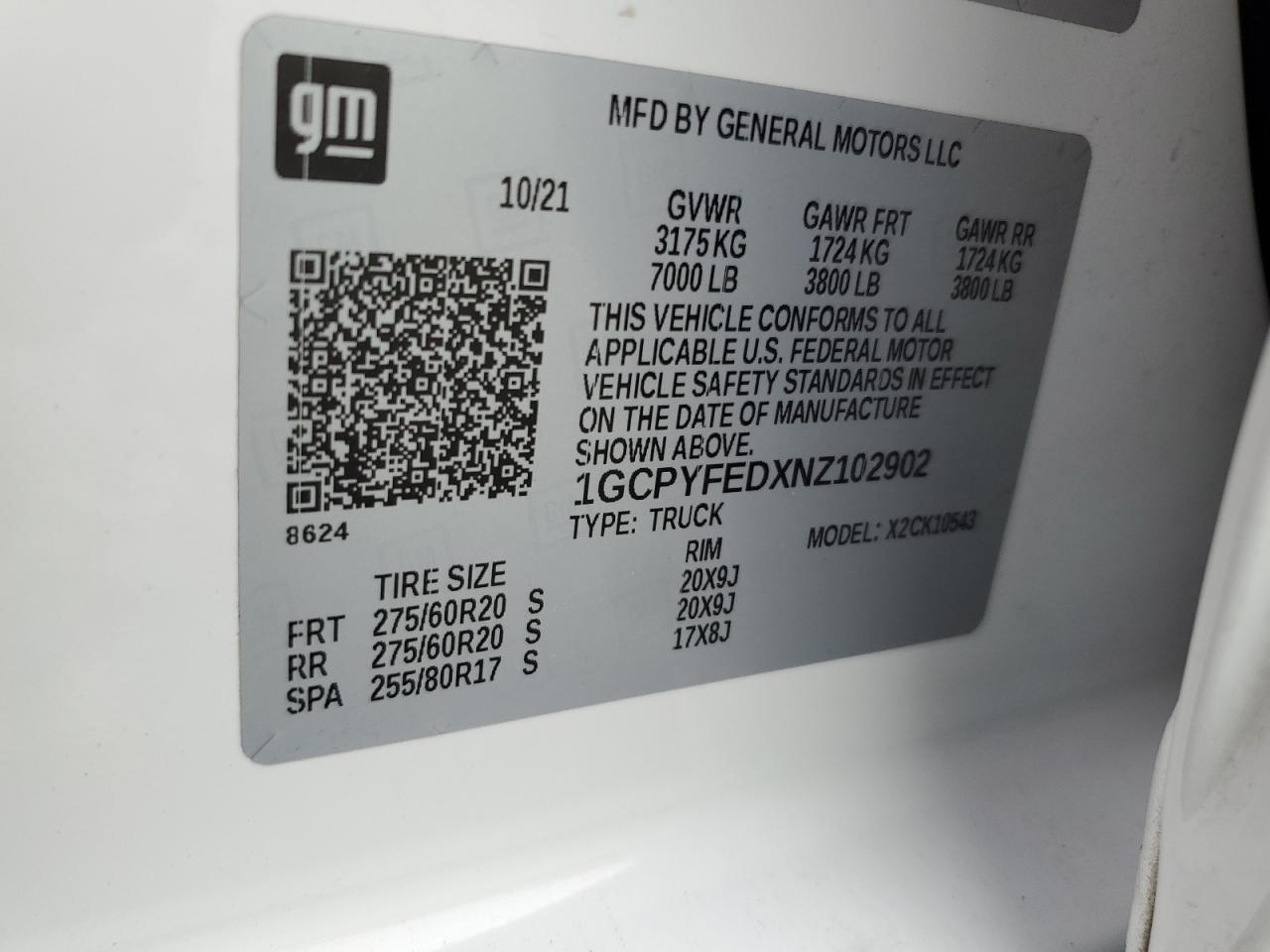 2022 CHEVROLET SILVERADO LTD K1500 LT TRAIL BOSS VIN:1GCPYFEDXNZ102902