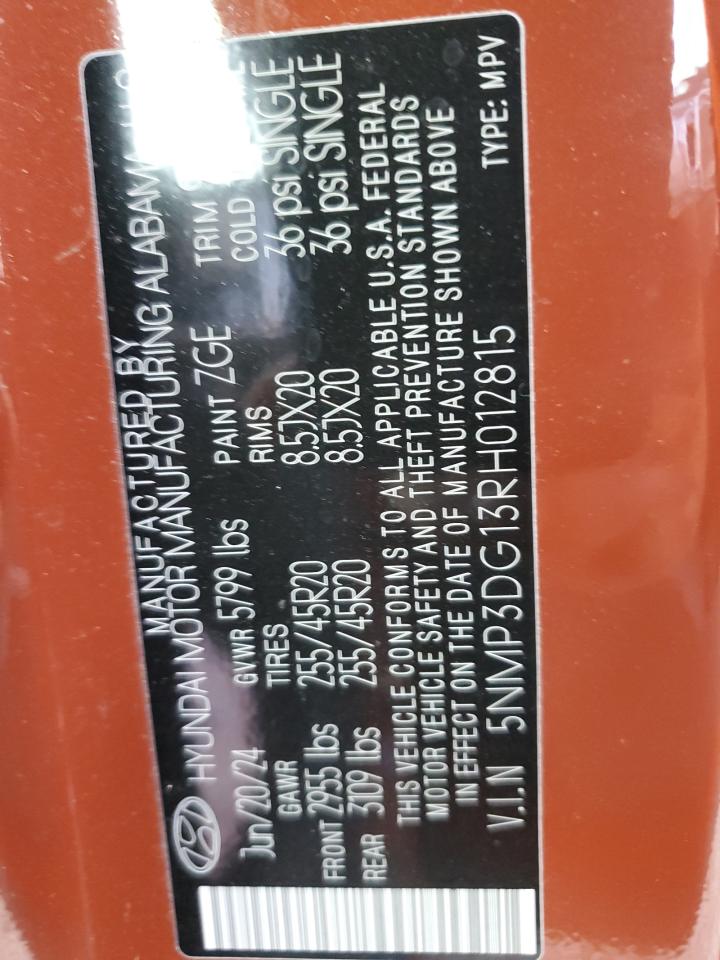 2024 HYUNDAI SANTA FE LIMITED VIN:5YJ3E1EB5SF880681