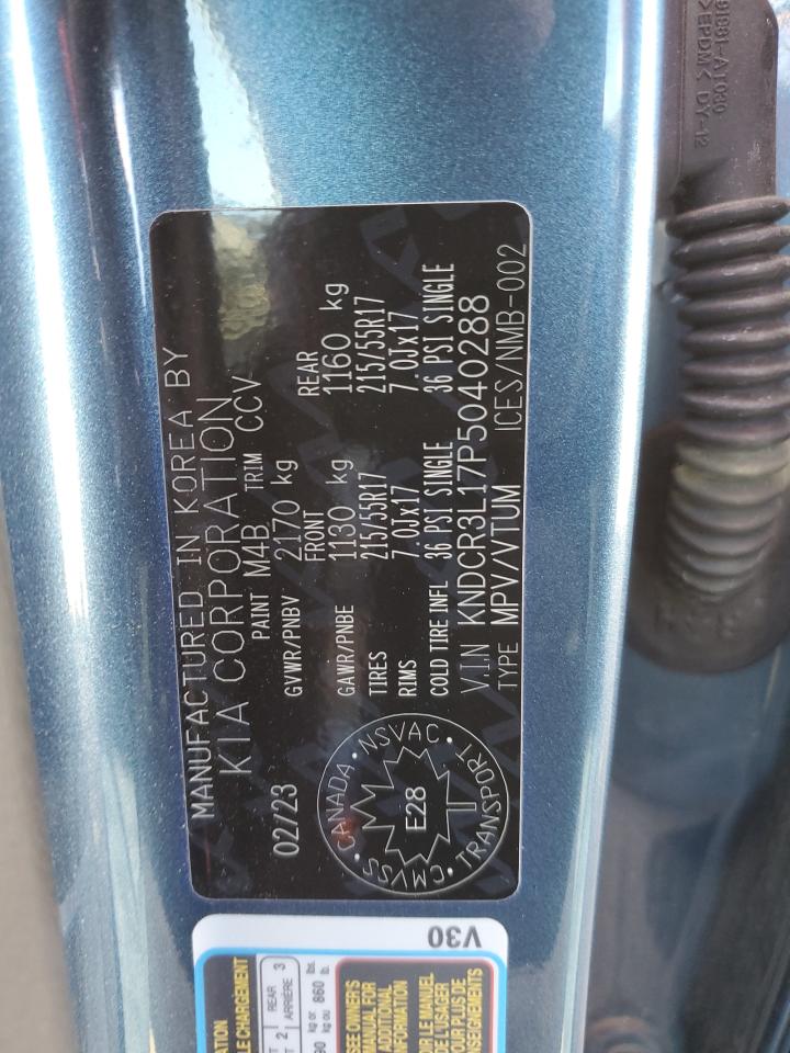 2023 KIA NIRO WIND VIN:KNDCR3L17P5040288