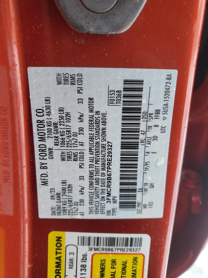 2023 FORD BRONCO SPORT BIG BEND VIN:3FMCR9B67PRE29327
