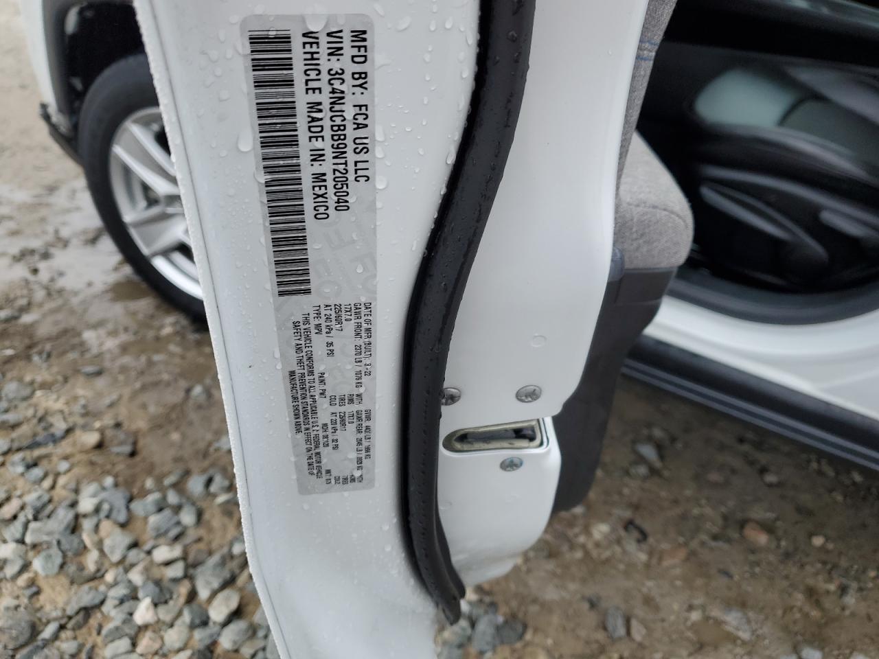 2022 JEEP COMPASS LATITUDE VIN:3C4NJCBB9NT205040