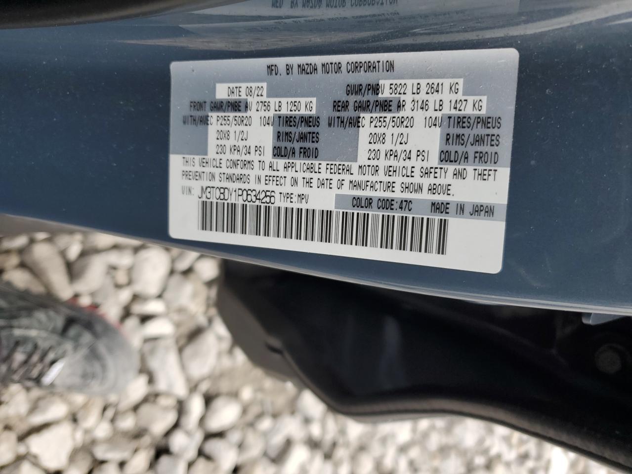 2023 MAZDA CX-9 GRAND TOURING VIN:JM3TCBDY1P0634256