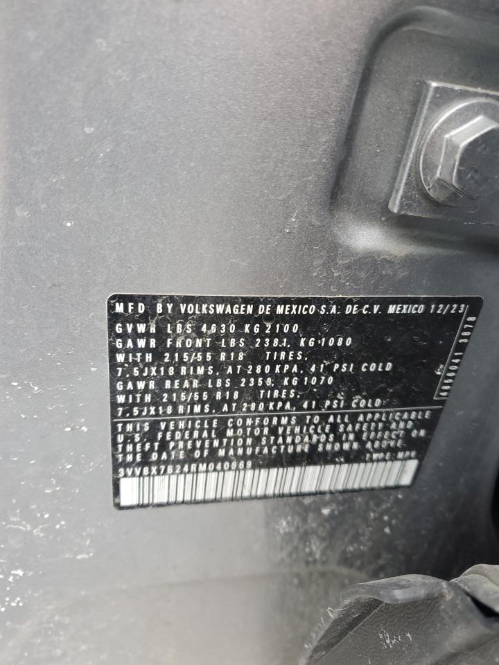 2024 VOLKSWAGEN TAOS S VIN:3VV8X7B24RM040969