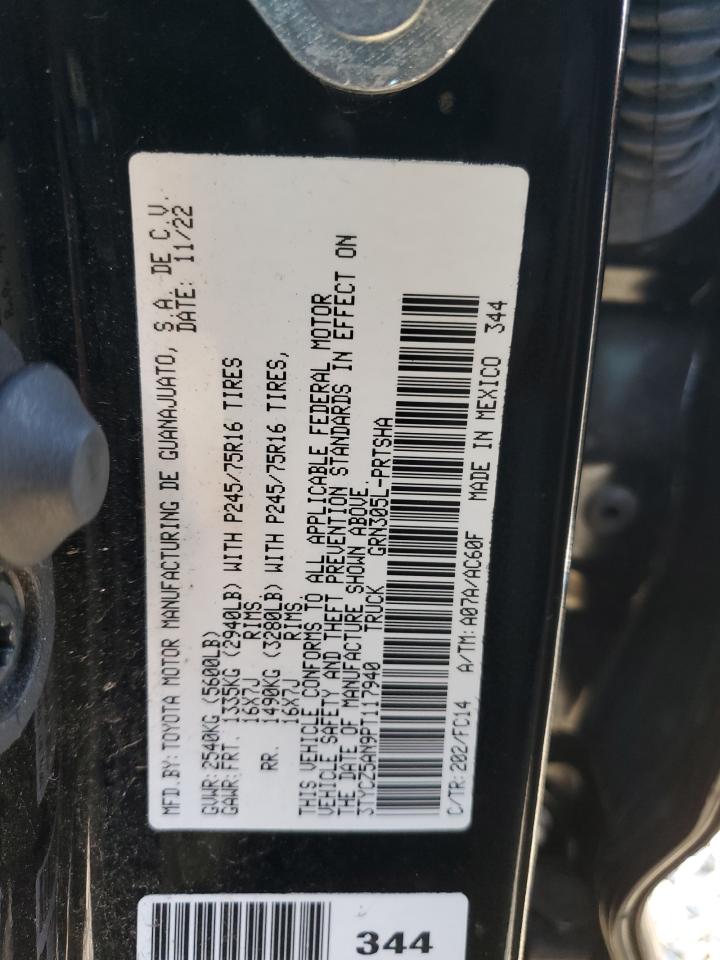 2023 TOYOTA TACOMA DOUBLE CAB VIN:3TYCZ5AN9PT117940