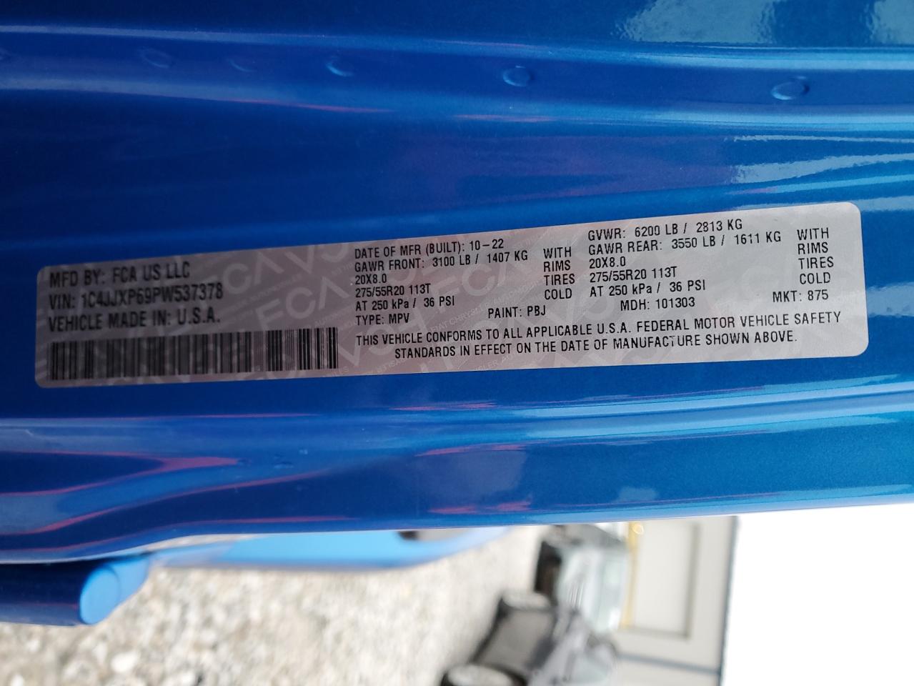 2023 JEEP WRANGLER SAHARA 4XE VIN:1C4JJXP69PW537378