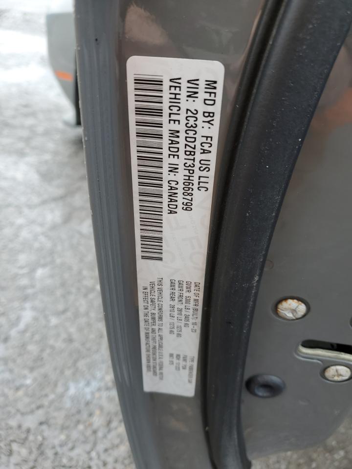 2023 DODGE CHALLENGER R/T VIN:2C3CDZBT3PH668799