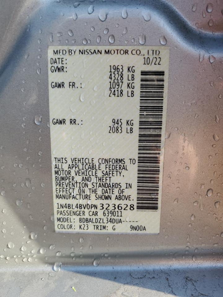 2023 NISSAN ALTIMA S VIN:1N4BL4BV0PN323628