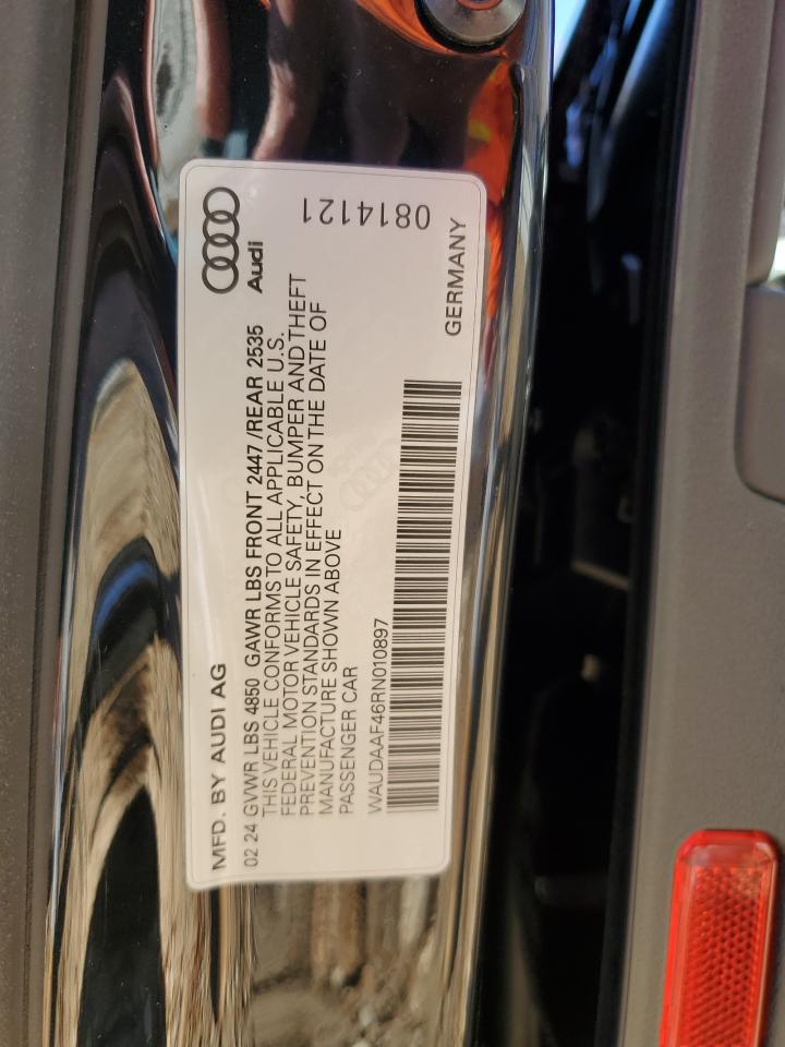 2024 AUDI A4 PREMIUM 45 VIN:WAUDAAF46RN010897
